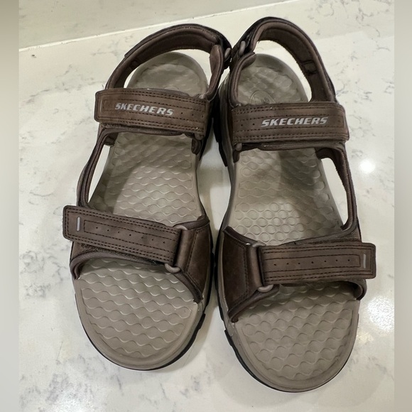 Skechers Dark Brown Open-Toe Sandals - Picture 7 of 11